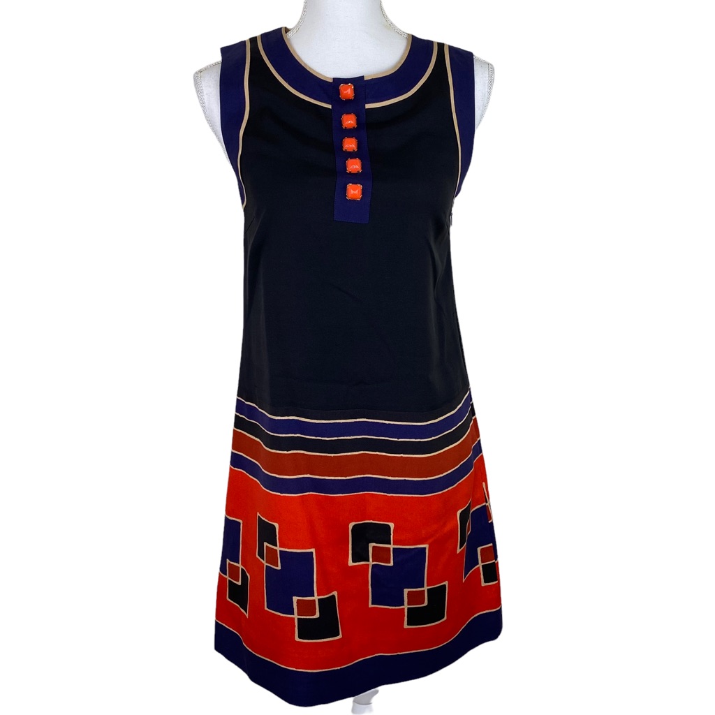 Marc By Marc Jacobs Women's 100% Silk Sleeveless Shift Dress Blue Size 2
